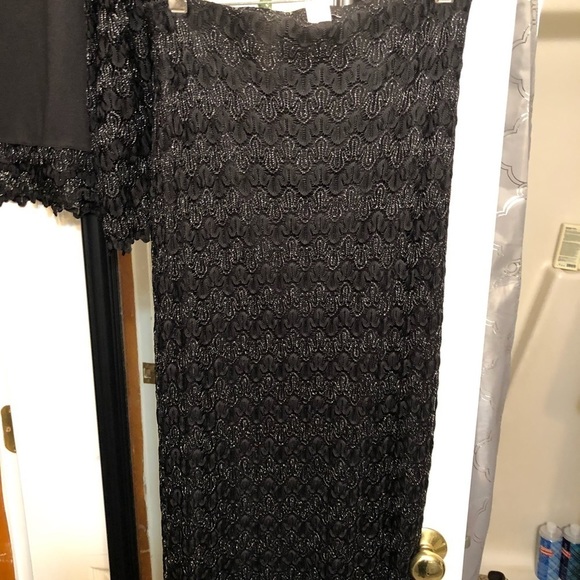 Gantos size large black & silver metallic stretch lace 3PC skirt set - Picture 10 of 12